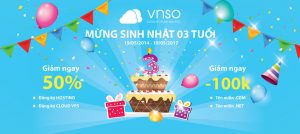 VNSO khuyến mãi lớn mừng sinh nhật 3 tuổi