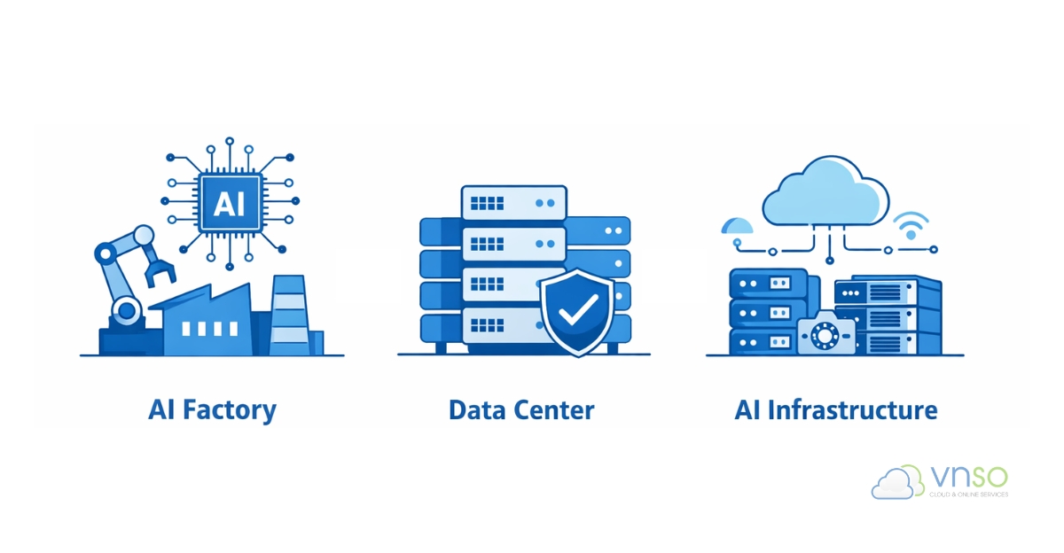 AI Factory khác gì so với Data Center và AI Infrastructure