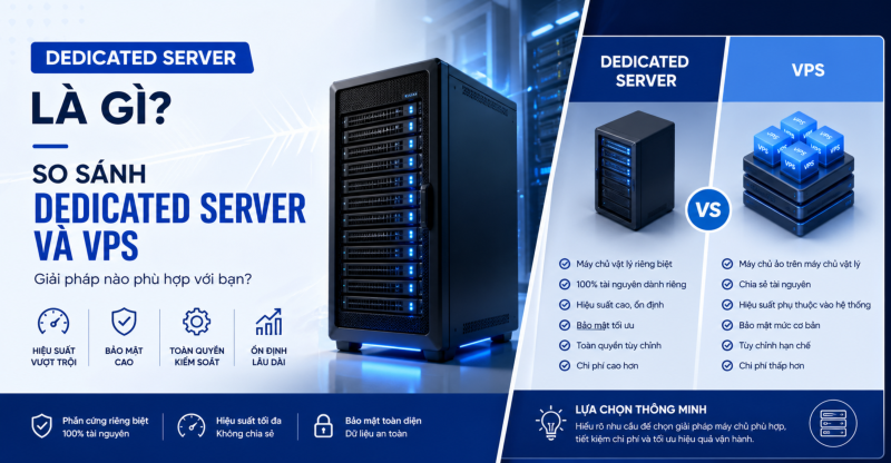 Dedicated Server là gì? Sự khác biệt giữa máy chủ riêng và VPS