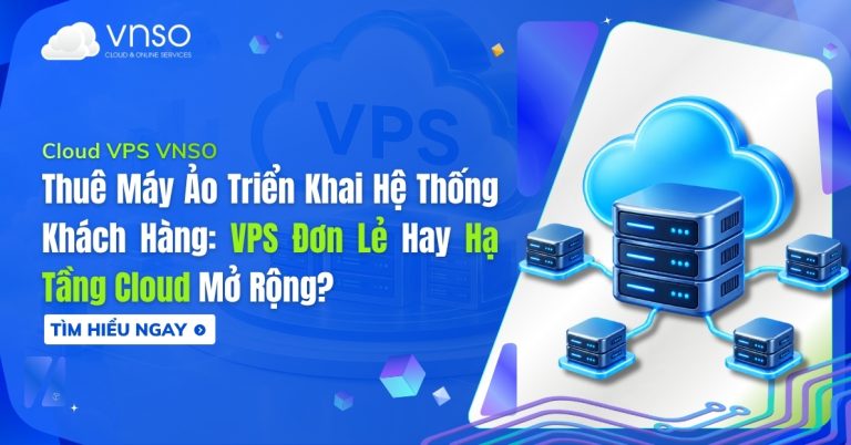 Thuê máy ảo với biểu tượng máy chủ ảo và điện toán đám mây